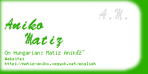 aniko matiz business card